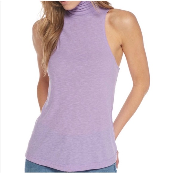 Free People Tops - Free People Intimately‎ Topanga Sleeveless Turtleneck Lilac Purple Ribbed Top M